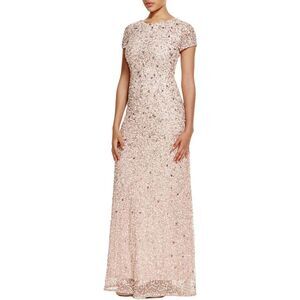 NWOT Adrianna Papell Pink Sequin Gown